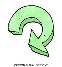 freehand textured cartoon recycling arrow
