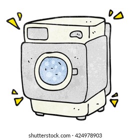freehand textured cartoon rumbling washing machine