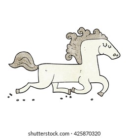 desenho animado à mão livre texturizado cavalo de corrida
