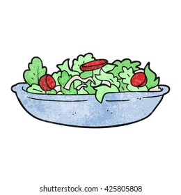 freehand textured cartoon salad