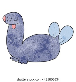 freehand textured cartoon seal