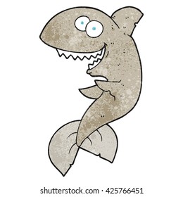 freehand textured cartoon shark