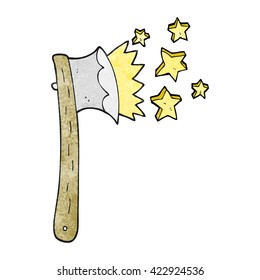 freehand textured cartoon sharp axe