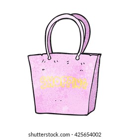 freehand textured cartoon shopping bag