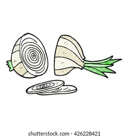 freehand textured cartoon sliced onion