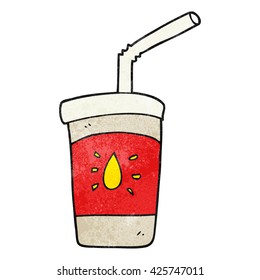 freehand textured cartoon soda drink