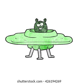 freehand textured cartoon spaceship