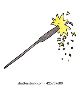 freehand textured cartoon sparkler