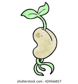 freehand textured cartoon sprouting seed