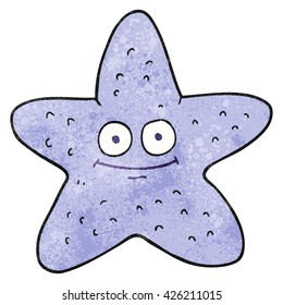 freehand textured cartoon starfish