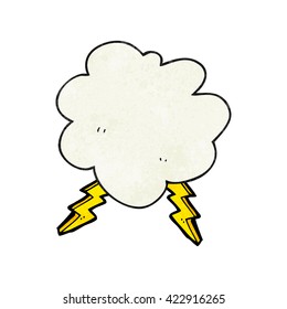 freehand textured cartoon storm cloud