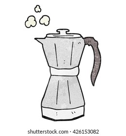 freehand textured cartoon stovetop espresso maker