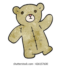 freehand textured cartoon teddy bear