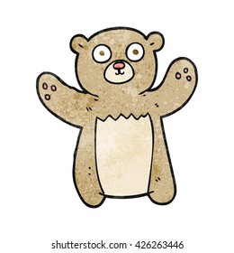 freehand textured cartoon teddy bear