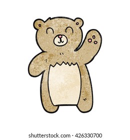freehand textured cartoon teddy bear