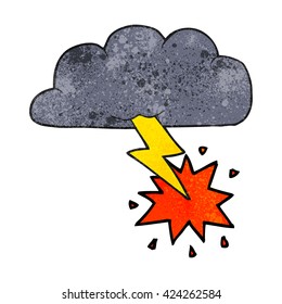 freehand textured cartoon thundercloud