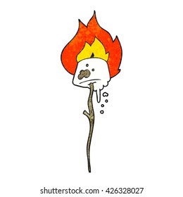 freehand textured cartoon toasted marshmallow