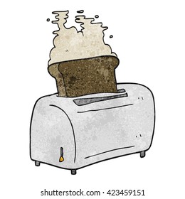 freehand textured cartoon toaster