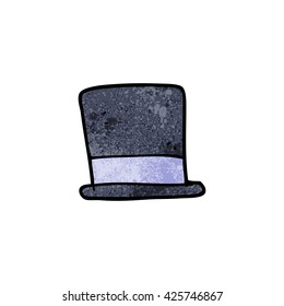 freehand textured cartoon top hat