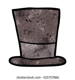 freehand textured cartoon top hat