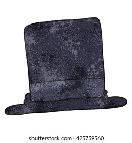 freehand textured cartoon top hat