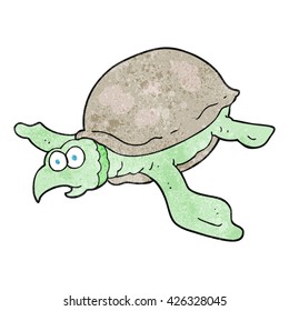 freehand textured cartoon turtle