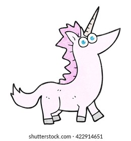 freehand textured cartoon unicorn