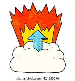 freehand strukturierter Cartoon-Upload in die Cloud