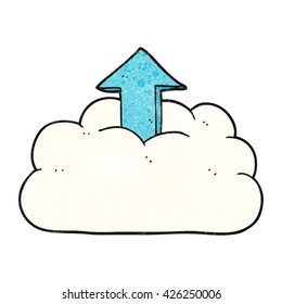 freehand textured cartoon upload to the cloud