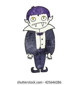 freehand textured cartoon vampire boy