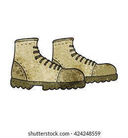 freehand textured cartoon walking boots