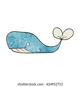 freehand textured cartoon whale