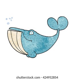 freehand textured cartoon whale