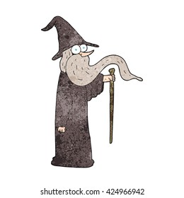 freehand textured cartoon wizard