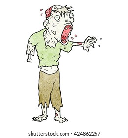 freehand textured cartoon zombie