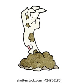 freehand textured cartoon zombie hand rising from ground