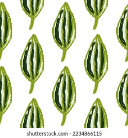 Freehand tropical palm leaves seamless pattern. Hand drawn exotic botanical texture. Sketch jungle leaf seamless wallpaper. Vector floral background. Design for fabric, textile print, wrapping, cover