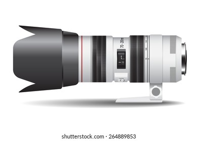 freehand vector of camera telephoto lens without picture reference