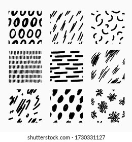 Freehand vector pattern swatch set