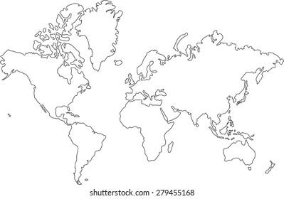 World Map Line Drawing | Draw A Topographic Map