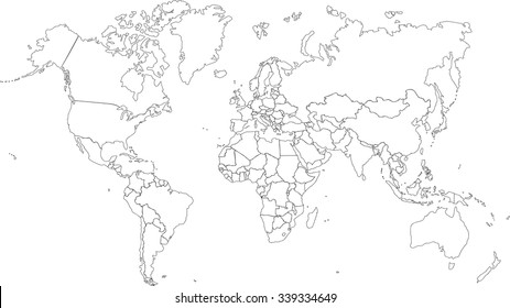 World Map Line Drawing Images Stock Photos Vectors Shutterstock