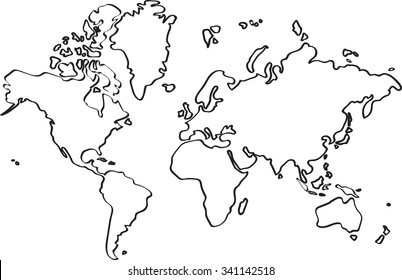 World Map Sketch Images, Stock Photos & Vectors | Shutterstock