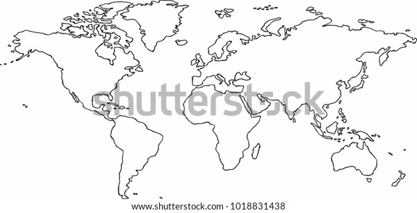 Freehand World Map Sketch On White Stock Vector (royalty Free 