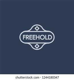 Freehold icon. Trendy flat vector line Freehold icon on dark blue background from Business  collection. 