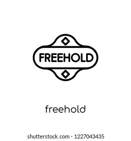 Freehold icon. Trendy modern flat linear vector Freehold icon on white background from thin line Business collection, editable outline stroke vector illustration