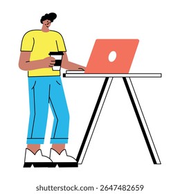 desenvolvedor freelance 
Uma ilustração de estilo plano mostrando um desenvolvedor freelance e 
