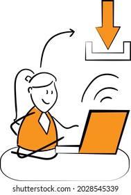 Freelance business people work in comfortable conditions at home office concept. Freelancer working from home workplace. Man and woman self employed concept online call.isolated vector doodle