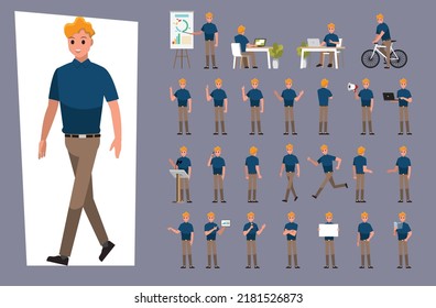 Freelance businessman character set  ,Vector illustration 