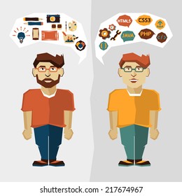  Freelance career infographic. Web developer and Graphic designer.       