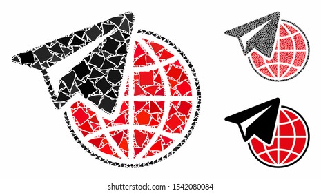 Freelance composition of humpy parts in different sizes and color tinges, based on freelance icon. Vector inequal parts are combined into collage. Freelance icons collage with dotted pattern.